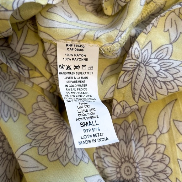 NWT, Elan Sadie Limon Bloom Floral Print Maxi Beachy Dress Butter Yellow, Small - Picture 9 of 9